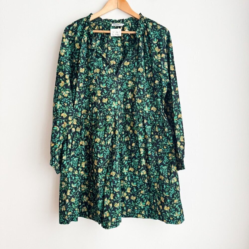 Unsubscribed Dark Moody Florals Black Green Mini Dress S